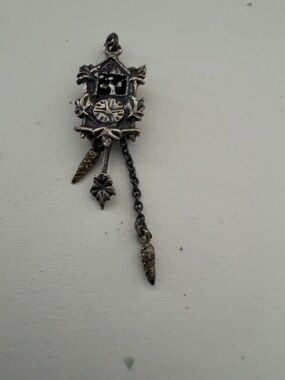 Vintage Cuckoo Clock Dangle Pendant -